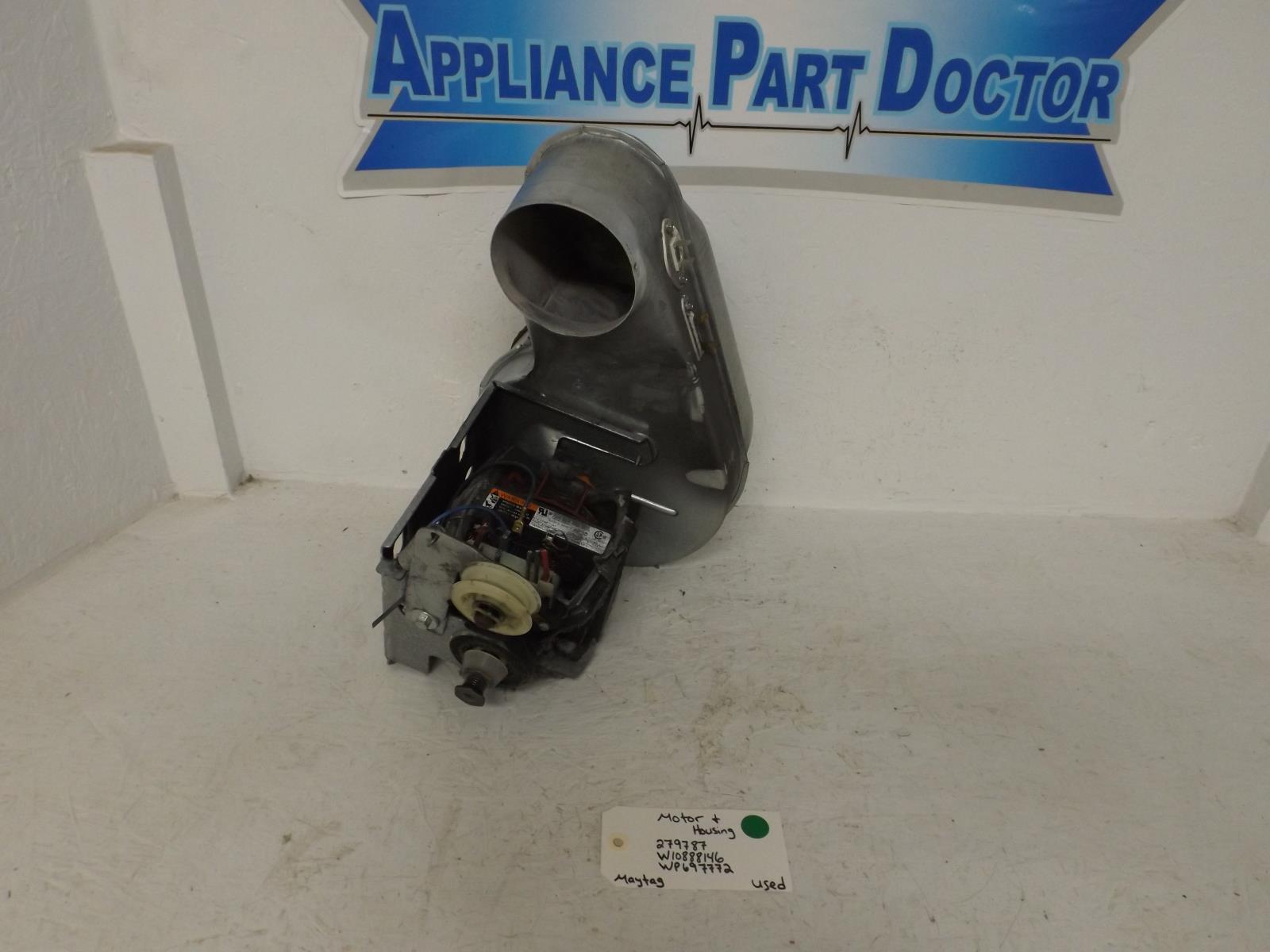 Maytag Dryer 279787 W10888146 WP697772 Motor and Housing Used Maytag Dryer 279787 W10888146 WP697772 Motor and Housing Used